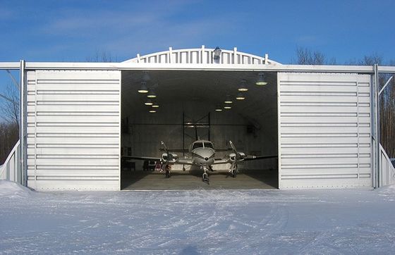 Промышленные самолеты с предварительным проектированием Хангары H Beam Steel Hangar с дверью