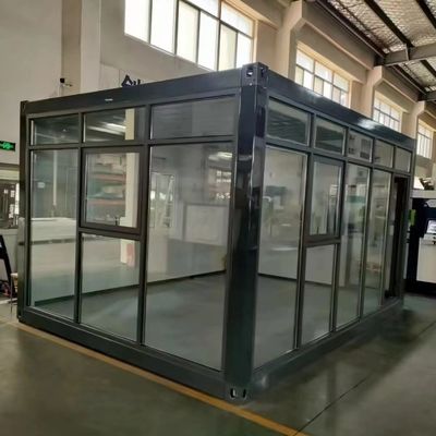 20-футовые сборные контейнерные дома с витражным остеклением для магазинов и выставочных залов